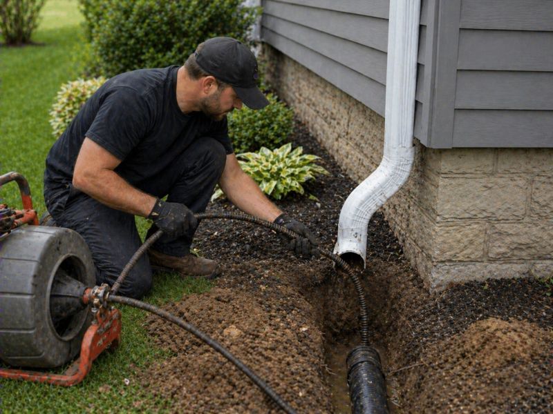 Downspout Snaking in Longmont, CO